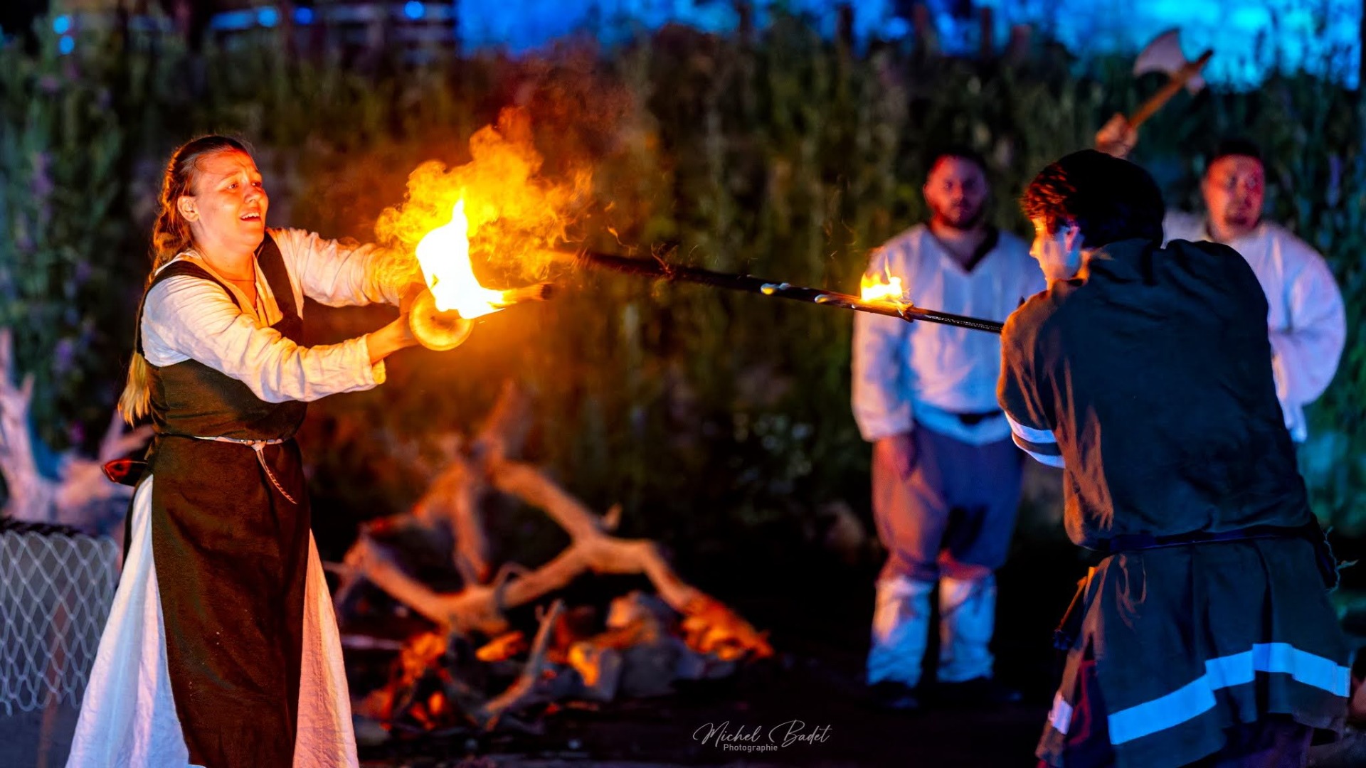Combat entre un breton et un viking. Terres d'Histoire 2025 (Crédit photo : Michel Badet)